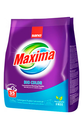 Detergent pudră de rufe Sano Maxima BIO, 1.25 kg