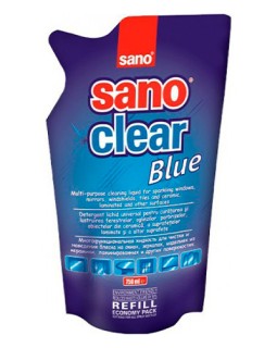 Detergent pentru geamuri Sano Clear Blue rezervă, 750 ml