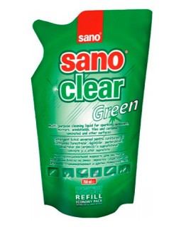 Detergent pentru geamuri Sano Clear Green rezervă, 750 ml
