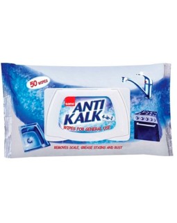 Șervețele umede 4 în 1 SANO ANTI KALK, 50 buc