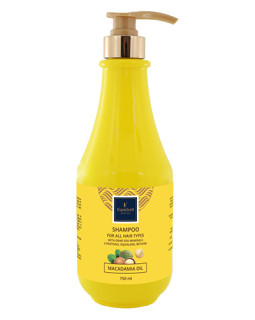 Șampon pentru toate tipurile de păr Famirel cu ulei de Macadamia și Minerale din Marea Moartă, 750 ml