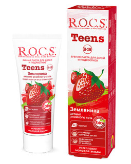 Pastă de dinți R.O.C.S. Teens Căpșuni (8-18 ani), 74 g
