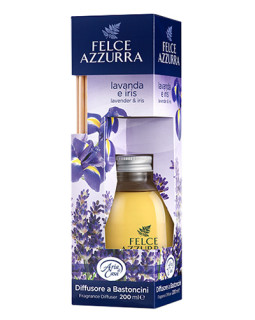Difuzor de parfum cu bețișoare Lavanda&Iris Felce Azzurra, 200 ml