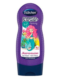 Șampon & gel de duș & balsam 3 în 1 Mica Sirenă Bubchen, 230 ml